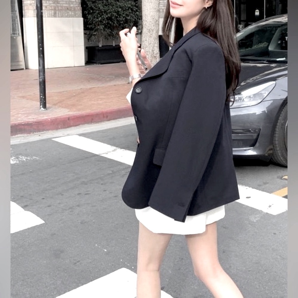 Theory Tailored Wool Blend Two Button Welt Pocket… - image 3